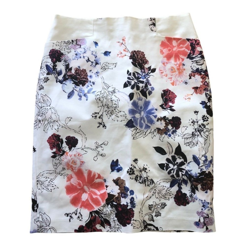 Club Monaco Skirt Pencil Floral Spring Career Casual Pockets